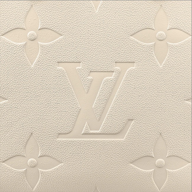 Louis Vuitton Beige/White Leather And Embossed Monogram