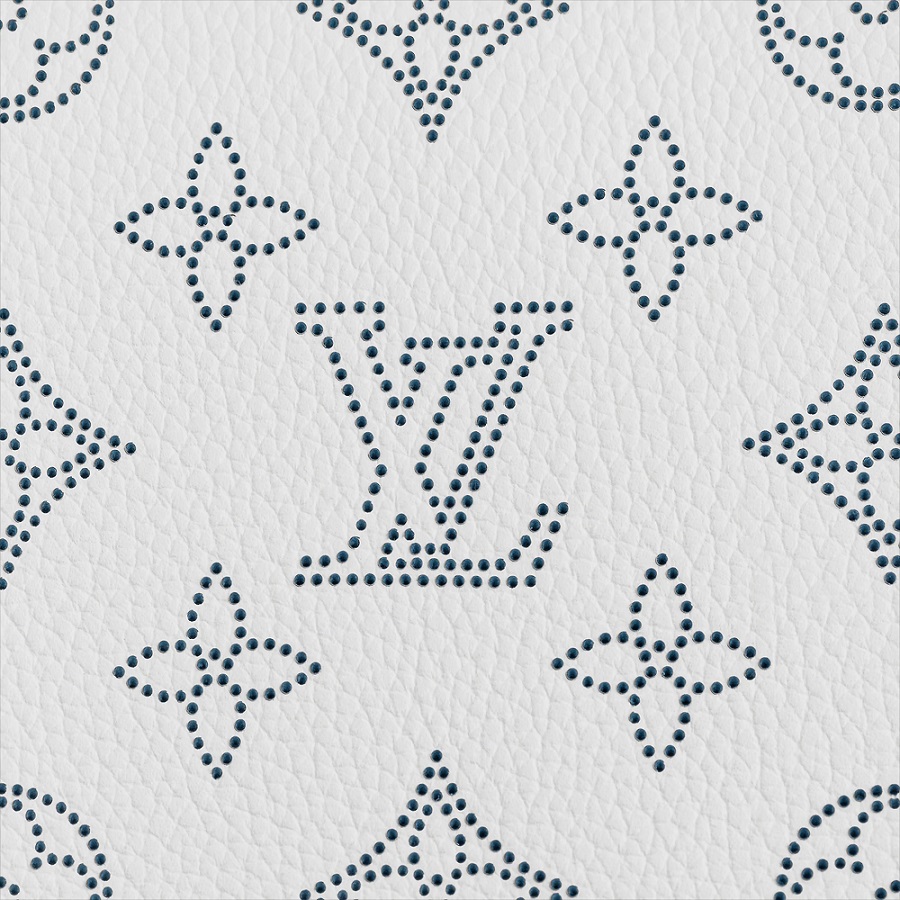 White synthetic leather with multi-color LV monogram print – logofabrics