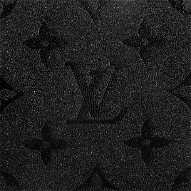 Black synthetic leather with Grey LV monogram print – logofabrics