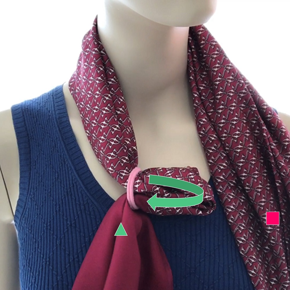 Scarf Tutorial #4: Hermes Silk Scarf Butterfly Knot with Rubber Band